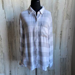 CLEARANCE! Rails Size Medium Grey/White Buffalo Plaid Button Down Shirt Rayon